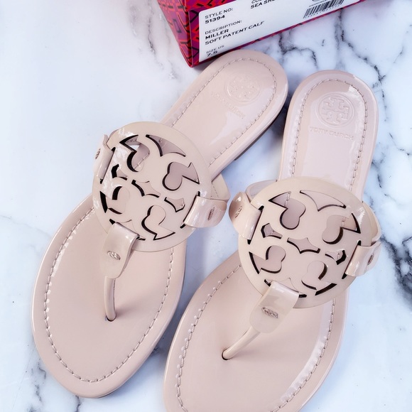 New In Box Tory Burch Miller sandals Pink 7.5 - Picture 2 of 5